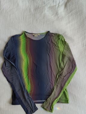 Paloma Wool Ombre Crewneck Top in Navy, Violet & Lime